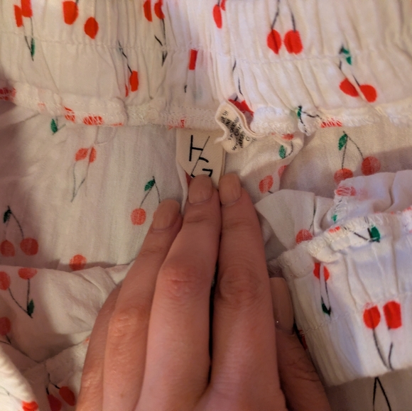 🍒Cherry Print White Women's Boxer Pajama Shorts 100% Cotton - Picture 2 of 6